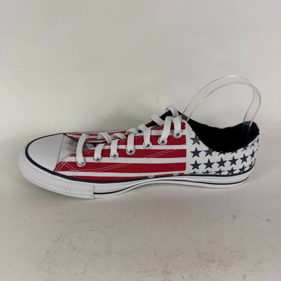 Converse Chuck Taylor All Star Low Sneakers Men's 11 White Red Stars & Stripes - Picture 6 of 10